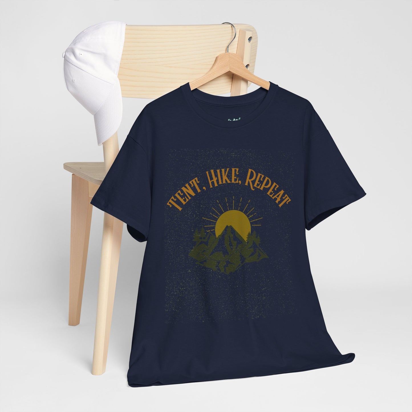 Tent, Hike, Repeat T-Shirt - Adventure, Camping, Hiking Tee for Outdoor Lovers, Unisex Heavy Cotton Nature Shirt, Travel Gift for Campers