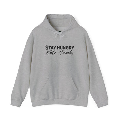Stay Hungry Eat Snacks Hoodie – Motivational Unisex Sweatshirt, Cozy Casual Wear, Inspirational Gift for Adults, All-Season Outdoor & Everyday Apparel