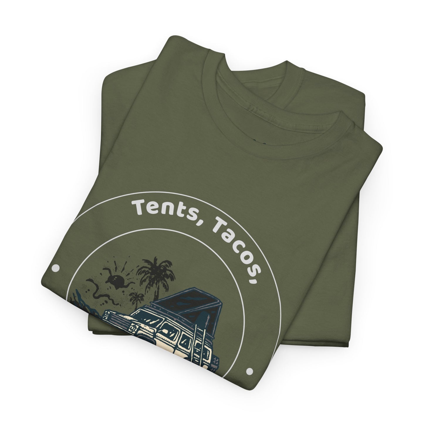 Tents, Tacos, and Terrible Singing Tee – Funny Camping T-Shirt for Campers and Adventure Lovers, Unisex Heavy Cotton Tee, Outdoor Fun Gift, Travel Apparel