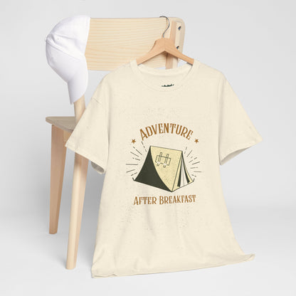 Adventure After Breakfast T-Shirt - Funny Outdoor and Hiking Tee for Nature Lovers, Camping Unisex Cotton Shirt, Travel and Adventure Gift