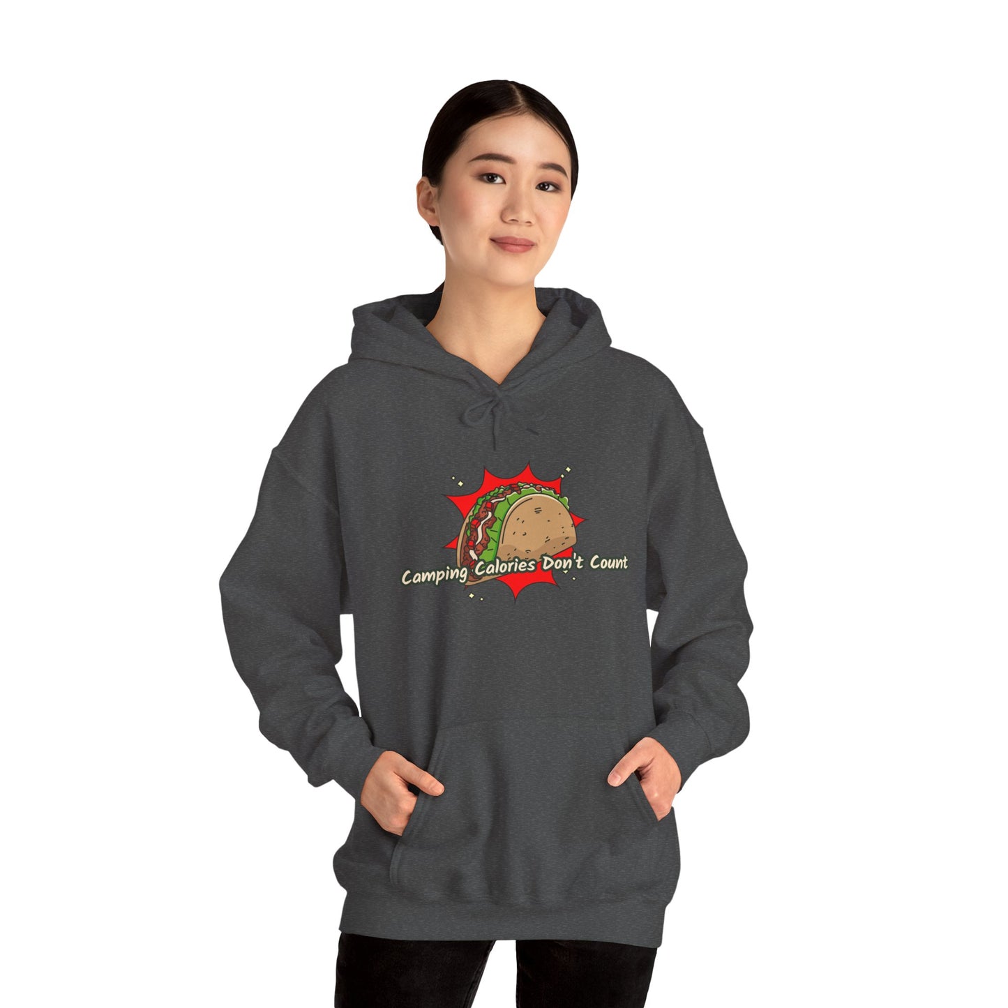 Camping Calories Dont Count Hoodie - Taco Themed Funny Unisex Sweatshirt, Outdoor Adventure Apparel, Gift for Food Lovers, Cozy Casual Wear
