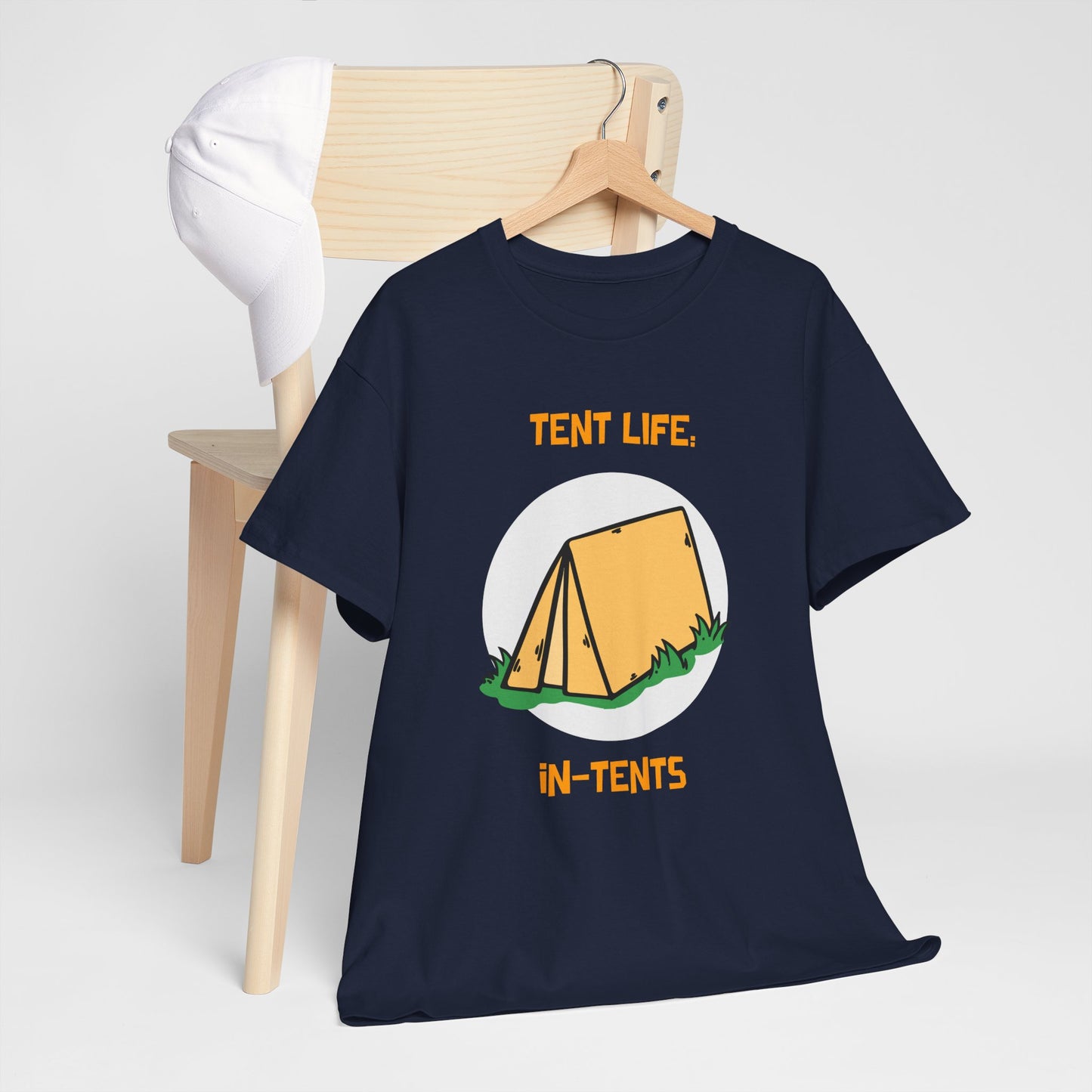 Funny Tent Life, In-Tents Camping T-Shirt –   Campers and Nature Lovers Tee, Unisex Heavy Cotton Tee, Outdoor Adventure Gift, Travel Apparel