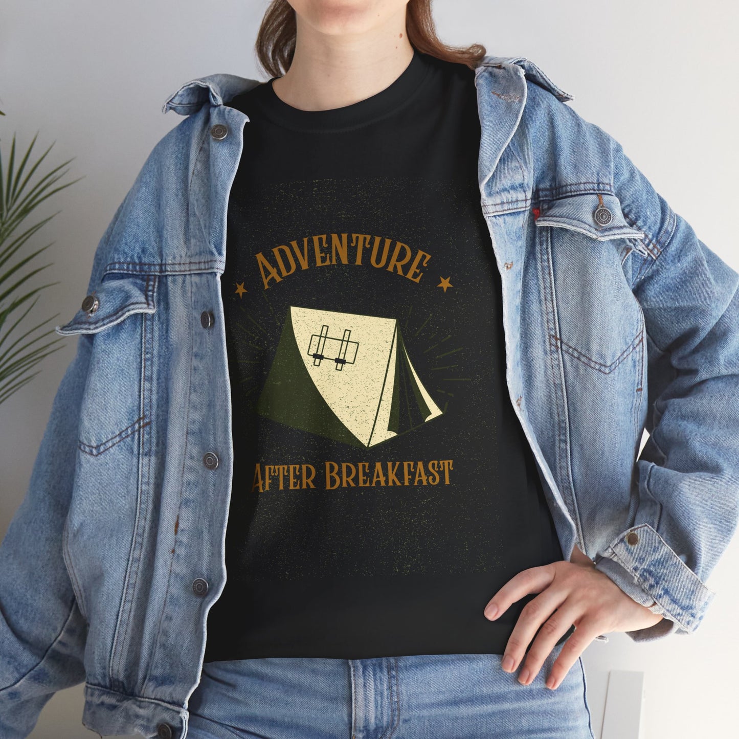 Adventure After Breakfast T-Shirt - Funny Outdoor and Hiking Tee for Nature Lovers, Camping Unisex Cotton Shirt, Travel and Adventure Gift