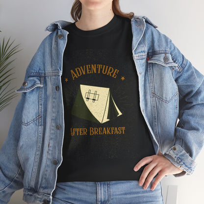 Adventure After Breakfast T-Shirt - Funny Outdoor and Hiking Tee for Nature Lovers, Camping Unisex Cotton Shirt, Travel and Adventure Gift