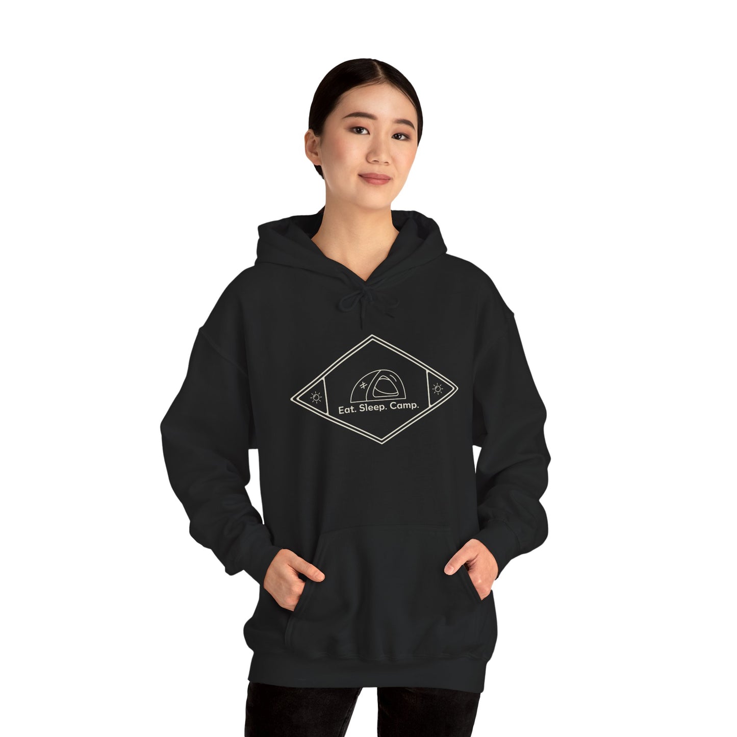 Eat. Sleep. Camp - Cozy Unisex Camping Hoodie, Outdoor Adventure Apparel, Gift for Campers and Nature Lovers, Summer Camping Gear