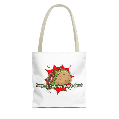 Camping Calories Don't Count Tote Bag — Funny Taco Graphic Bag
