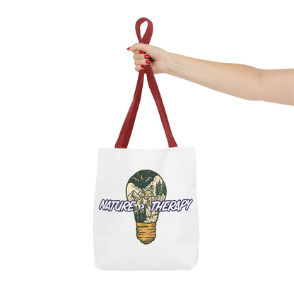 Nature Greater Than Therapy Tote Bag — Scenic Lightbulb Eco Tote for Outdoor Lovers