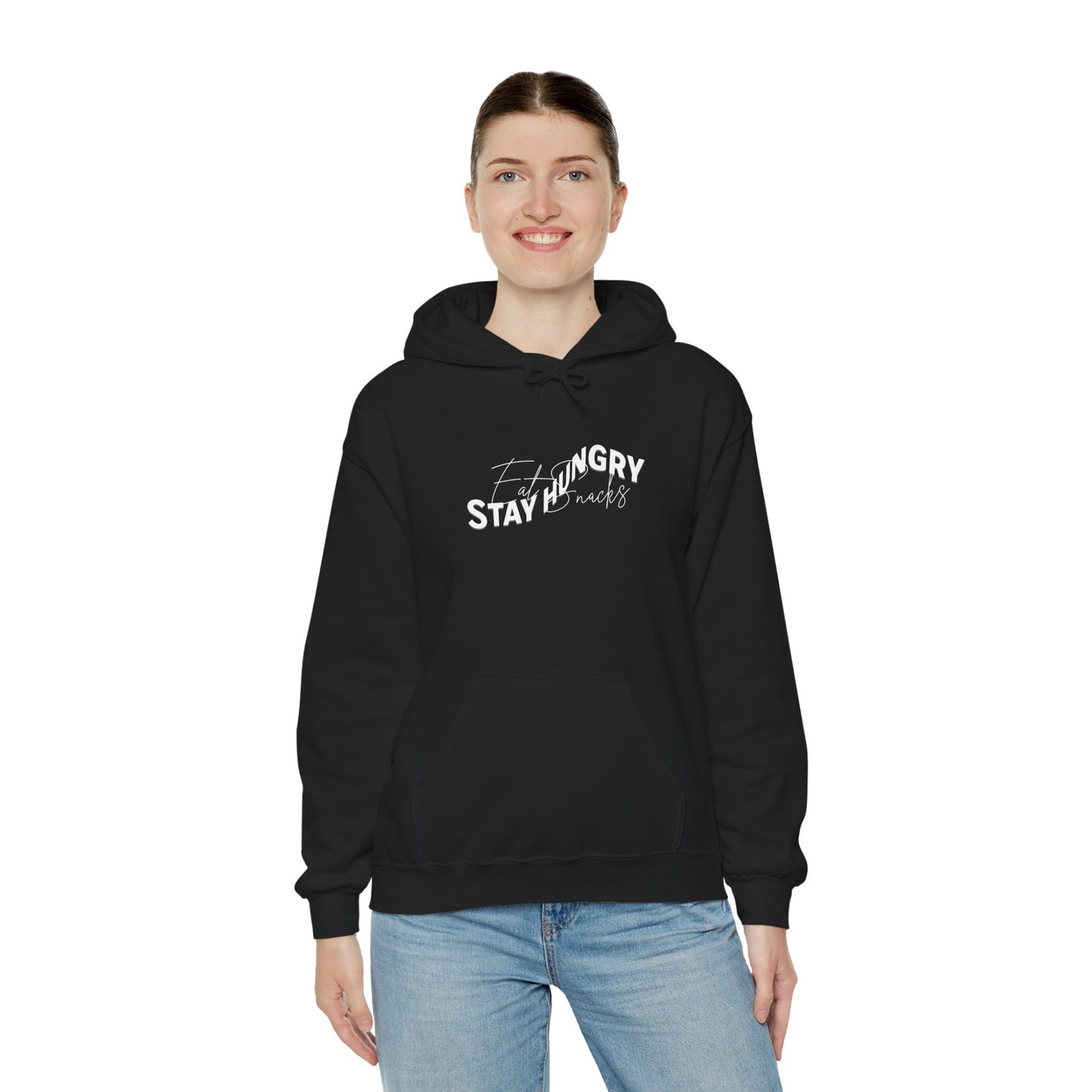 Stay Hungry Eat Snacks Hoodie – Motivational Unisex Sweatshirt, Cozy Casual Wear, Inspirational Gift for Adults, All-Season Outdoor and Everyday Apparel