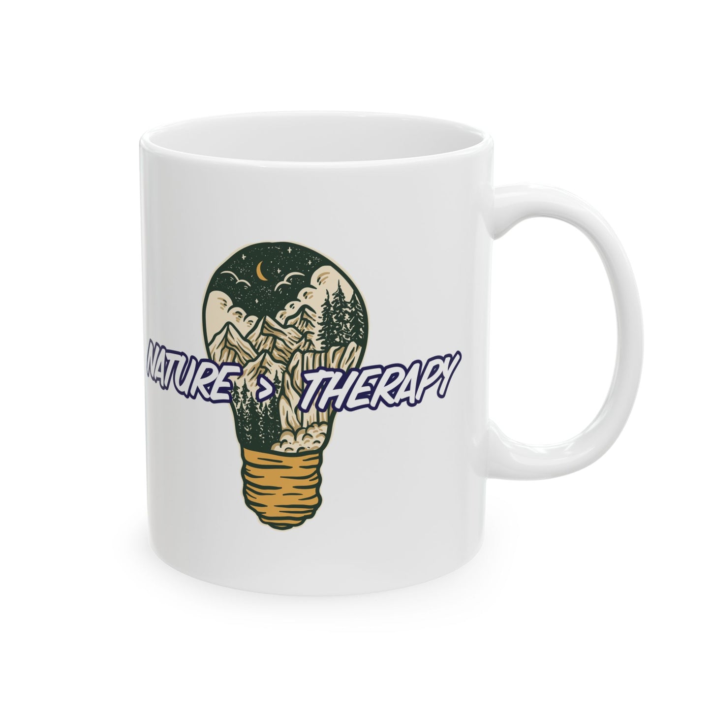 Nature Is Greater Than Therapy Mug - Funny Ceramic Cup for Nature Lovers