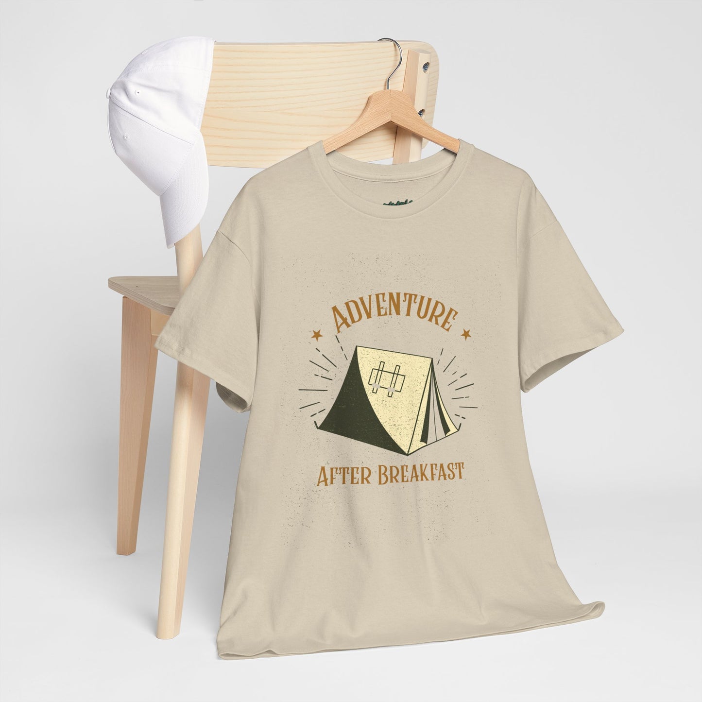 Adventure After Breakfast T-Shirt - Funny Outdoor and Hiking Tee for Nature Lovers, Camping Unisex Cotton Shirt, Travel and Adventure Gift