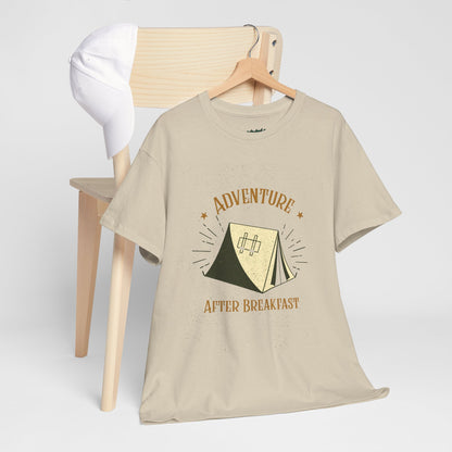 Adventure After Breakfast T-Shirt - Funny Outdoor and Hiking Tee for Nature Lovers, Camping Unisex Cotton Shirt, Travel and Adventure Gift