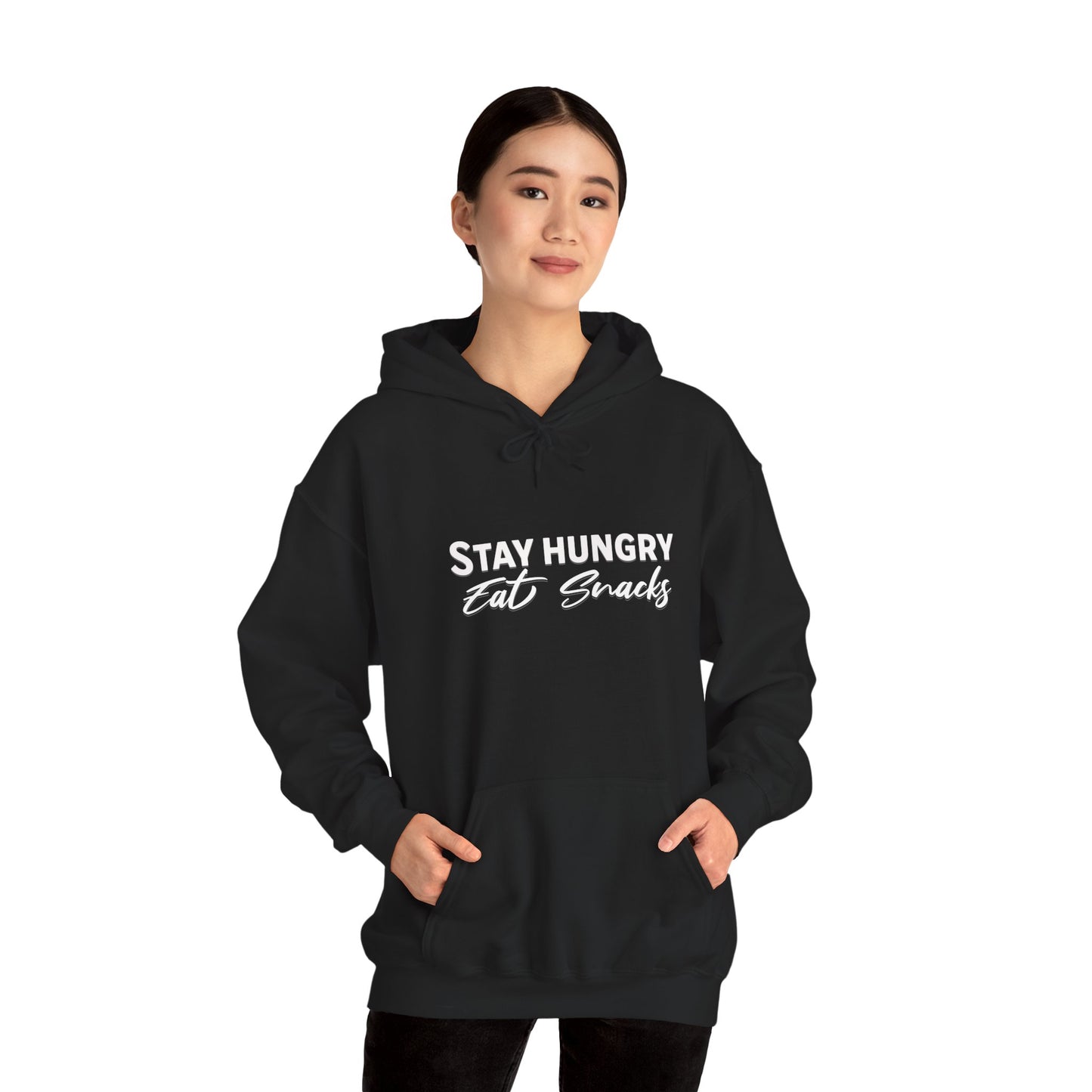 Stay Hungry Eat Snacks Hoodie – Motivational Unisex Sweatshirt, Cozy Casual Wear, Inspirational Gift for Adults, All-Season Outdoor & Everyday Apparel