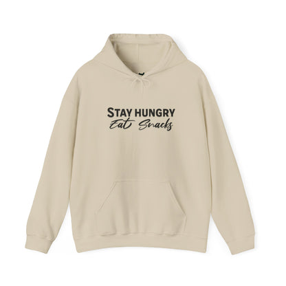 Stay Hungry Eat Snacks Hoodie – Motivational Unisex Sweatshirt, Cozy Casual Wear, Inspirational Gift for Adults, All-Season Outdoor & Everyday Apparel