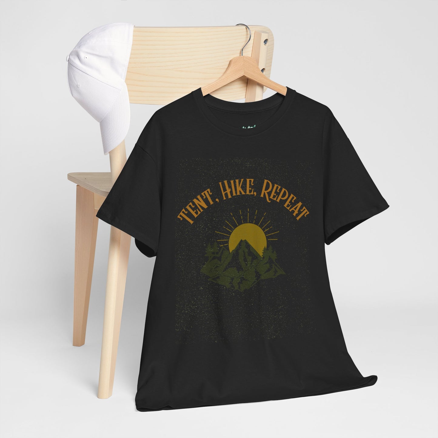 Tent, Hike, Repeat T-Shirt - Adventure, Camping, Hiking Tee for Outdoor Lovers, Unisex Heavy Cotton Nature Shirt, Travel Gift for Campers