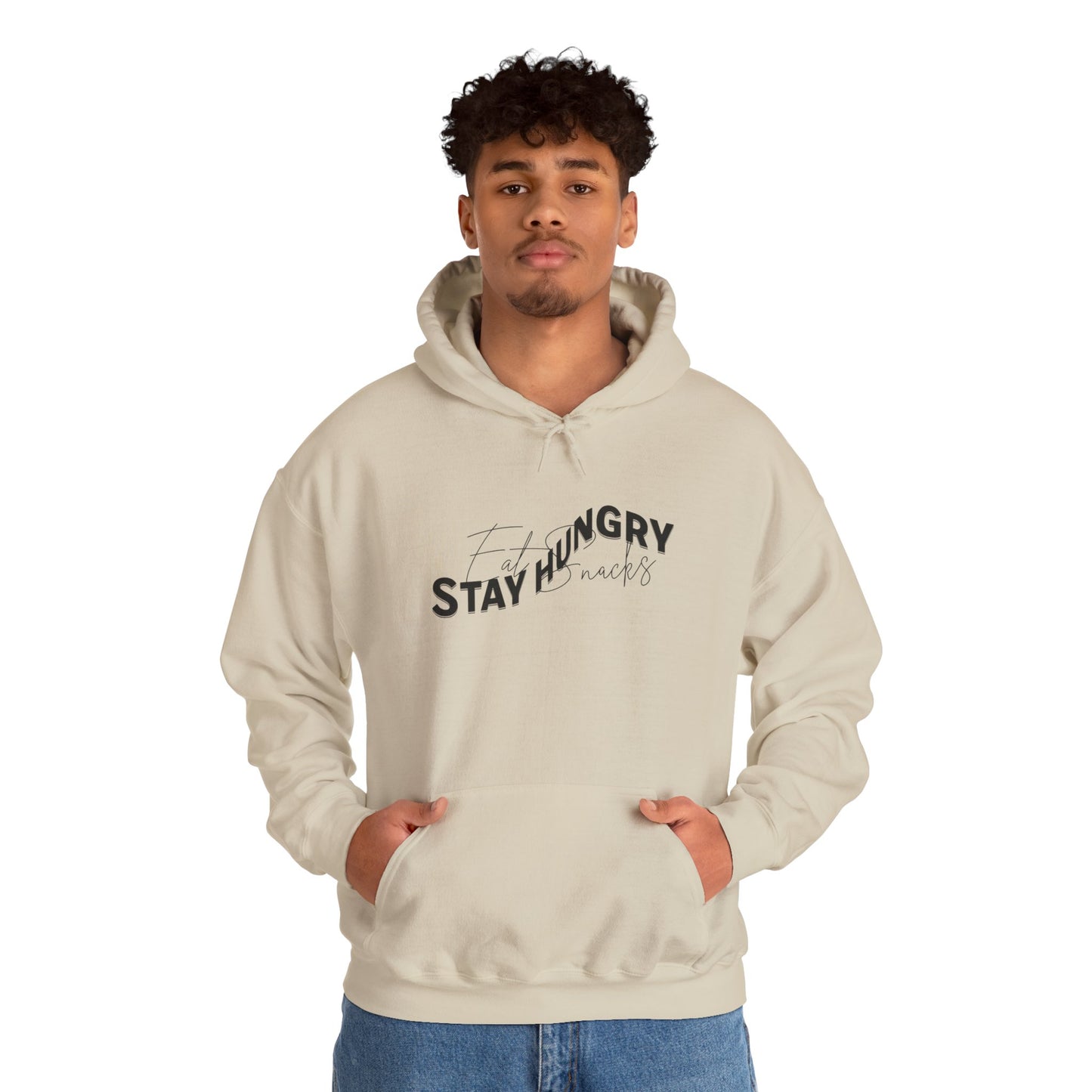 Stay Hungry Eat Snacks Hoodie – Motivational Unisex Sweatshirt, Cozy Casual Wear, Inspirational Gift for Adults, All-Season Outdoor and Everyday Apparel