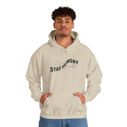 Stay Hungry Eat Snacks Hoodie – Motivational Unisex Sweatshirt, Cozy Casual Wear, Inspirational Gift for Adults, All-Season Outdoor and Everyday Apparel