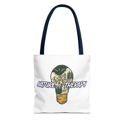 Nature Greater Than Therapy Tote Bag — Scenic Lightbulb Eco Tote for Outdoor Lovers