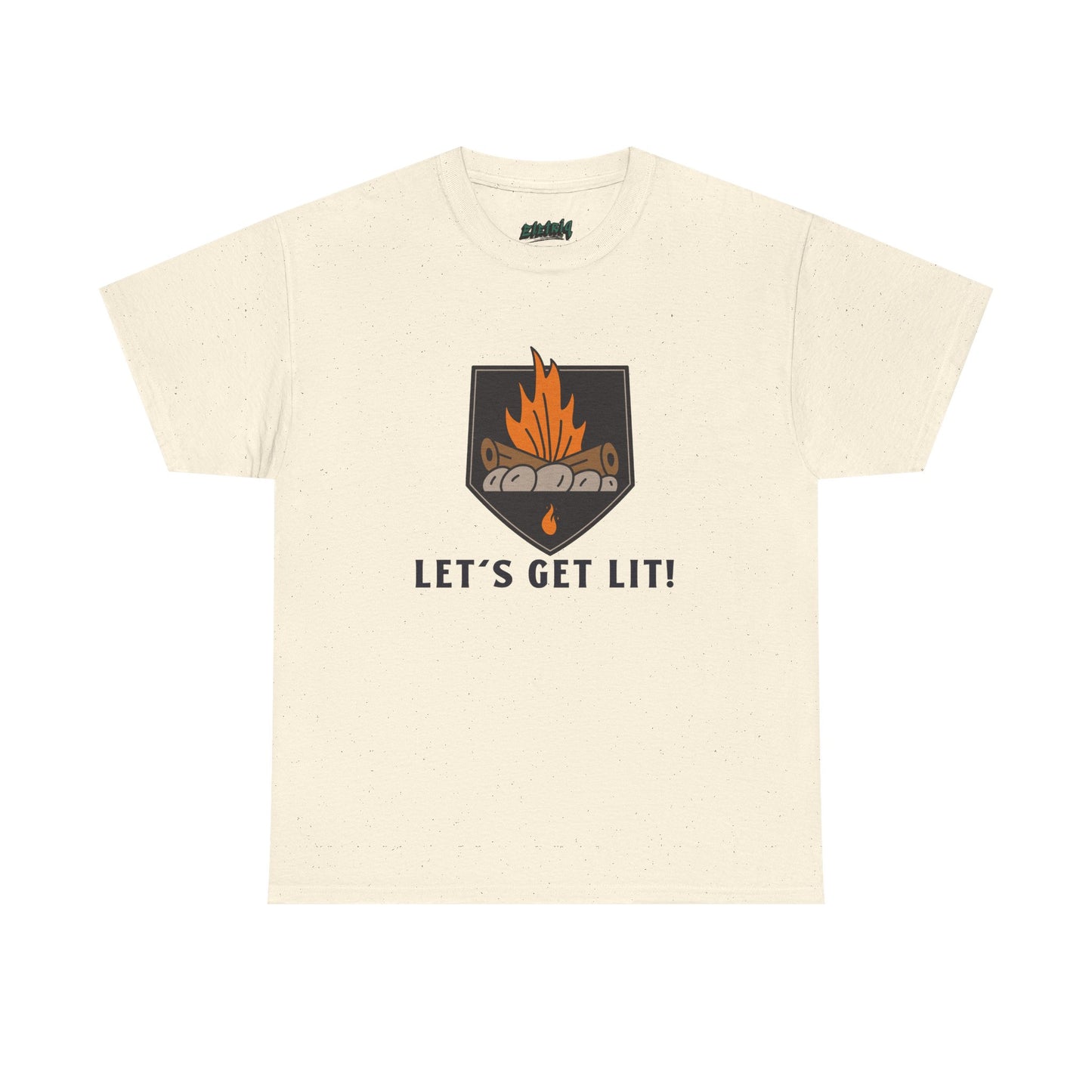 Lets Get Lit - Campfire Unisex Heavy Cotton Tee, Funny Camping T Shirt, Summer BBQ Top, Outdoor Bonfire Apparel, Gift for Campers or Nature Enthusiasts