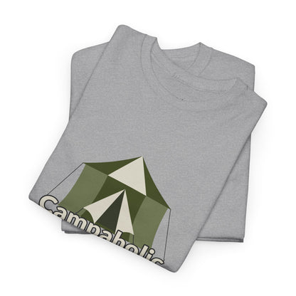 Campaholic – Funny Camping T-Shirt for Campers & Outdoor Lovers | Unisex Heavy Cotton Tee, Adventure Apparel, Summer Outdoor Gift