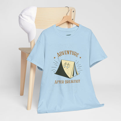 Adventure After Breakfast T-Shirt - Funny Outdoor and Hiking Tee for Nature Lovers, Camping Unisex Cotton Shirt, Travel and Adventure Gift