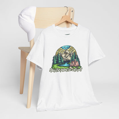 May The Forest Be With You - Unisex Heavy Cotton Tee - Outdoor Adventure Shirt, Hiking Graphic T-Shirt, Camping Gift, Nature Apparel
