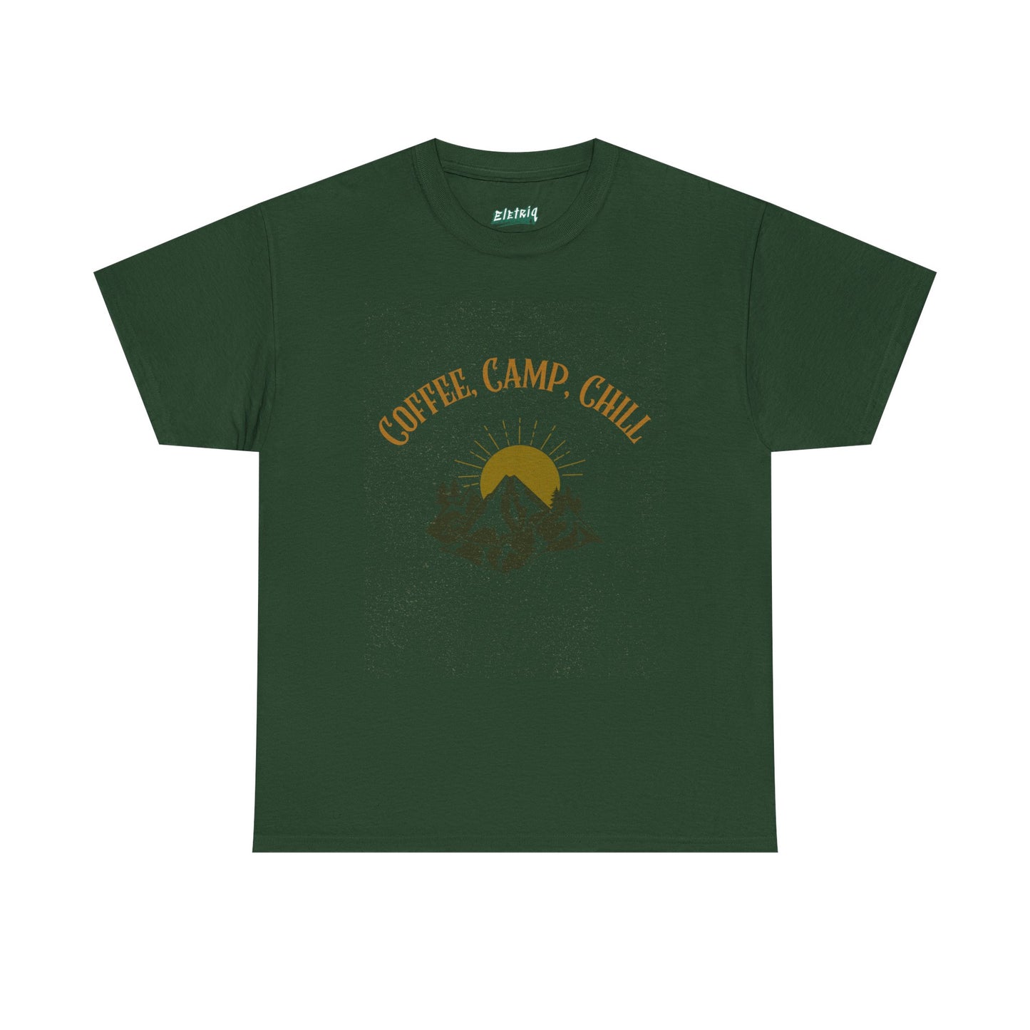 Coffee, Camp, Chill T-Shirt – Unisex Camping Tee for Outdoor Lovers, Adventure & Nature Gift, Cozy Travel Shirt for Summer
