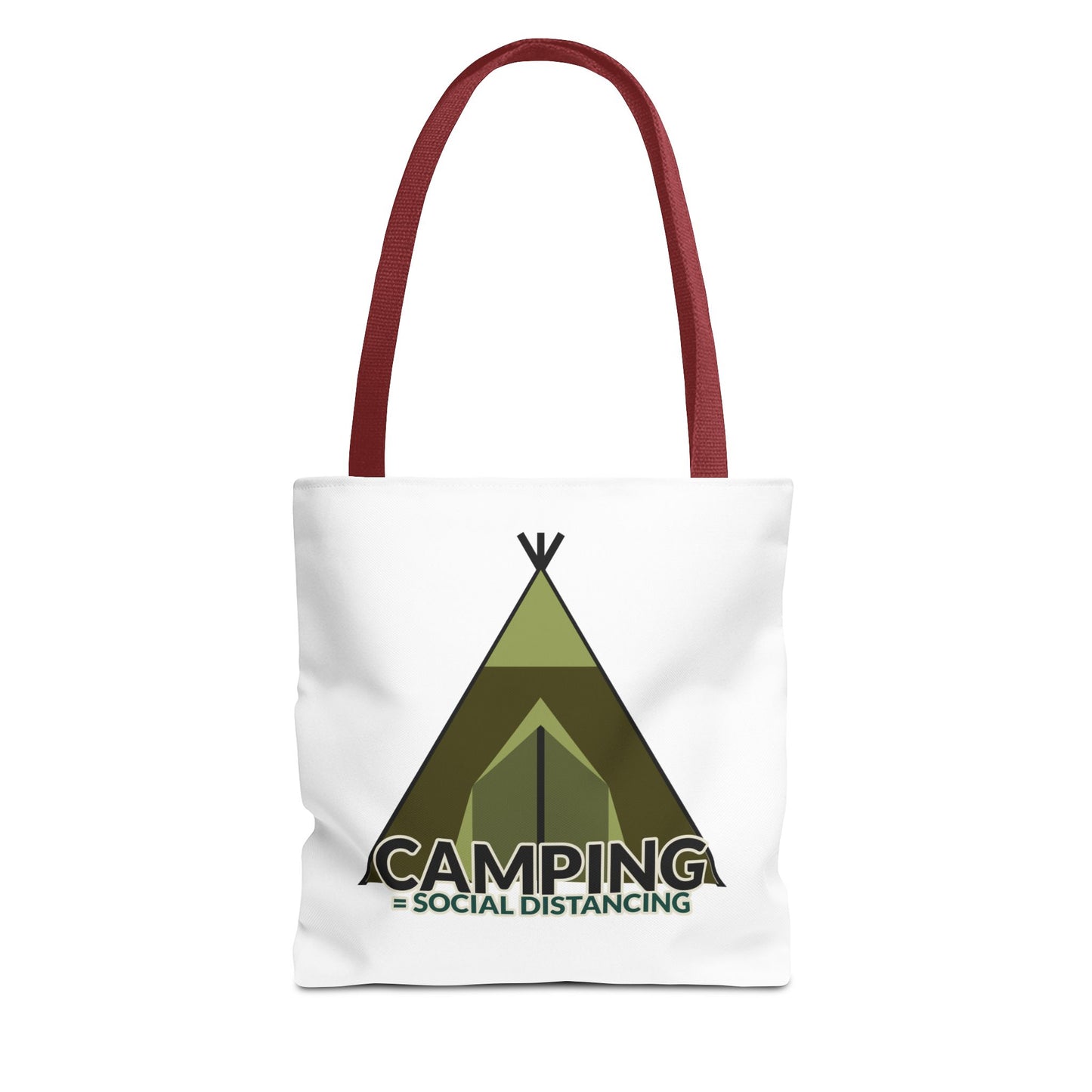 Camping Equals Social Distancing Tote Bag — Funny Campers and Outdoorsy Bag