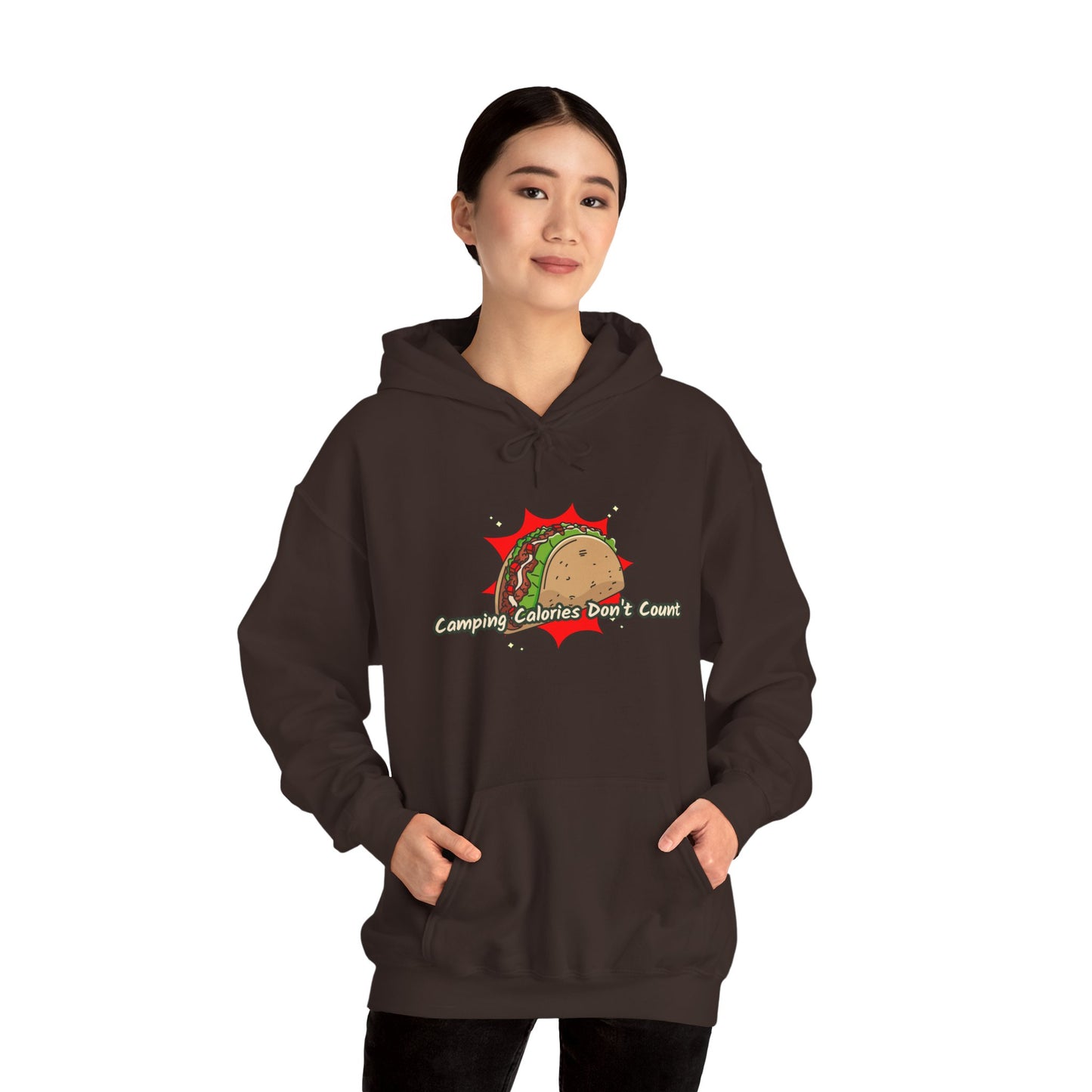 Camping Calories Dont Count Hoodie - Taco Themed Funny Unisex Sweatshirt, Outdoor Adventure Apparel, Gift for Food Lovers, Cozy Casual Wear