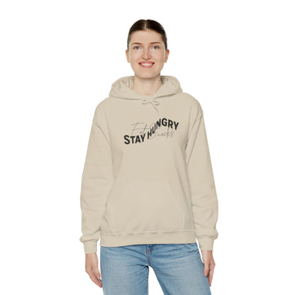 Stay Hungry Eat Snacks Hoodie – Motivational Unisex Sweatshirt, Cozy Casual Wear, Inspirational Gift for Adults, All-Season Outdoor and Everyday Apparel