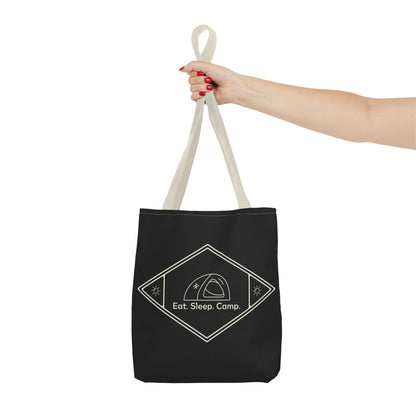 Eat. Sleep. Camp. Tote Bag —Canvas Tote for Campers & Outdoor Lovers
