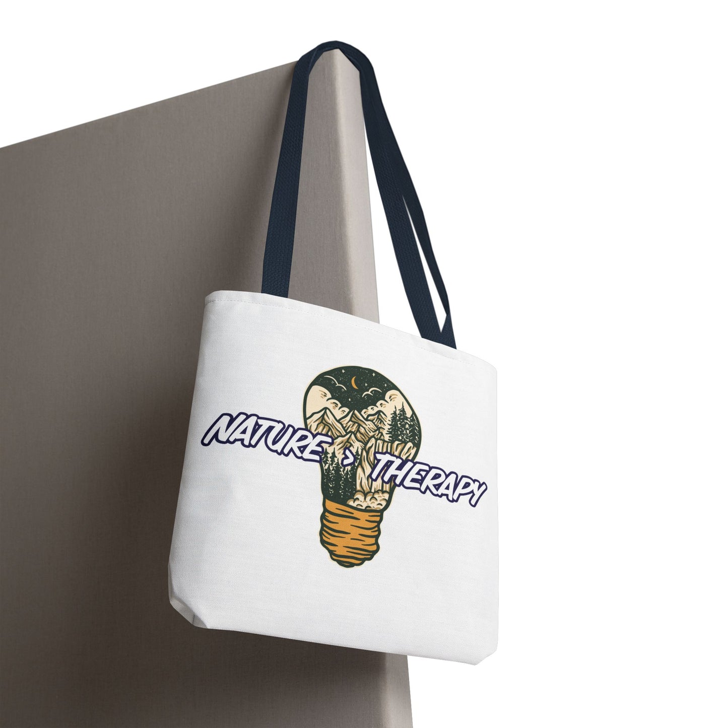 Nature Greater Than Therapy Tote Bag — Scenic Lightbulb Eco Tote for Outdoor Lovers