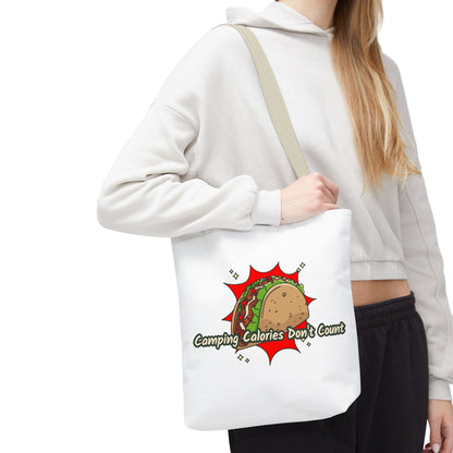 Camping Calories Don't Count Tote Bag — Funny Taco Graphic Bag