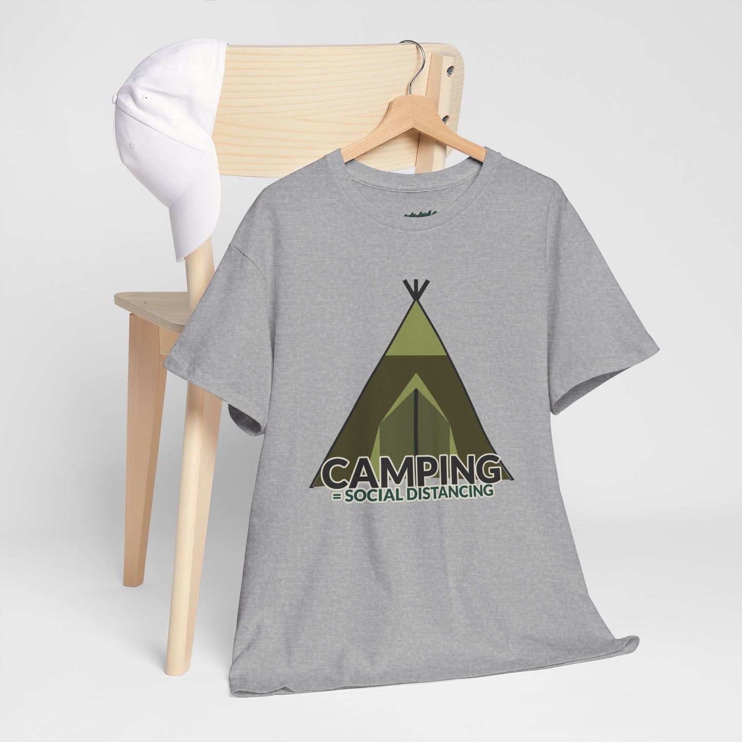 Camping Equals Social Distancing T-Shirt – Funny Unisex Outdoor Tee for Campers & Nature Lovers, Adventure Apparel, Hiking Gift, Camping Humor Shirt