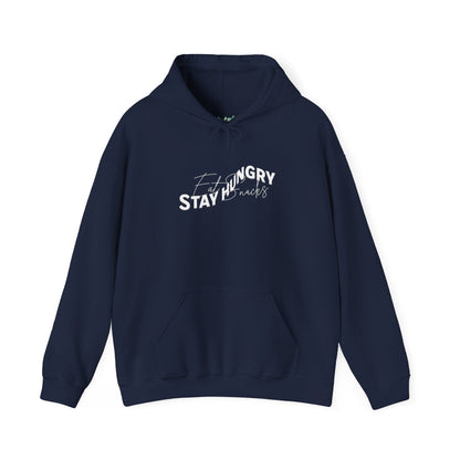 Stay Hungry Eat Snacks Hoodie – Motivational Unisex Sweatshirt, Cozy Casual Wear, Inspirational Gift for Adults, All-Season Outdoor and Everyday Apparel