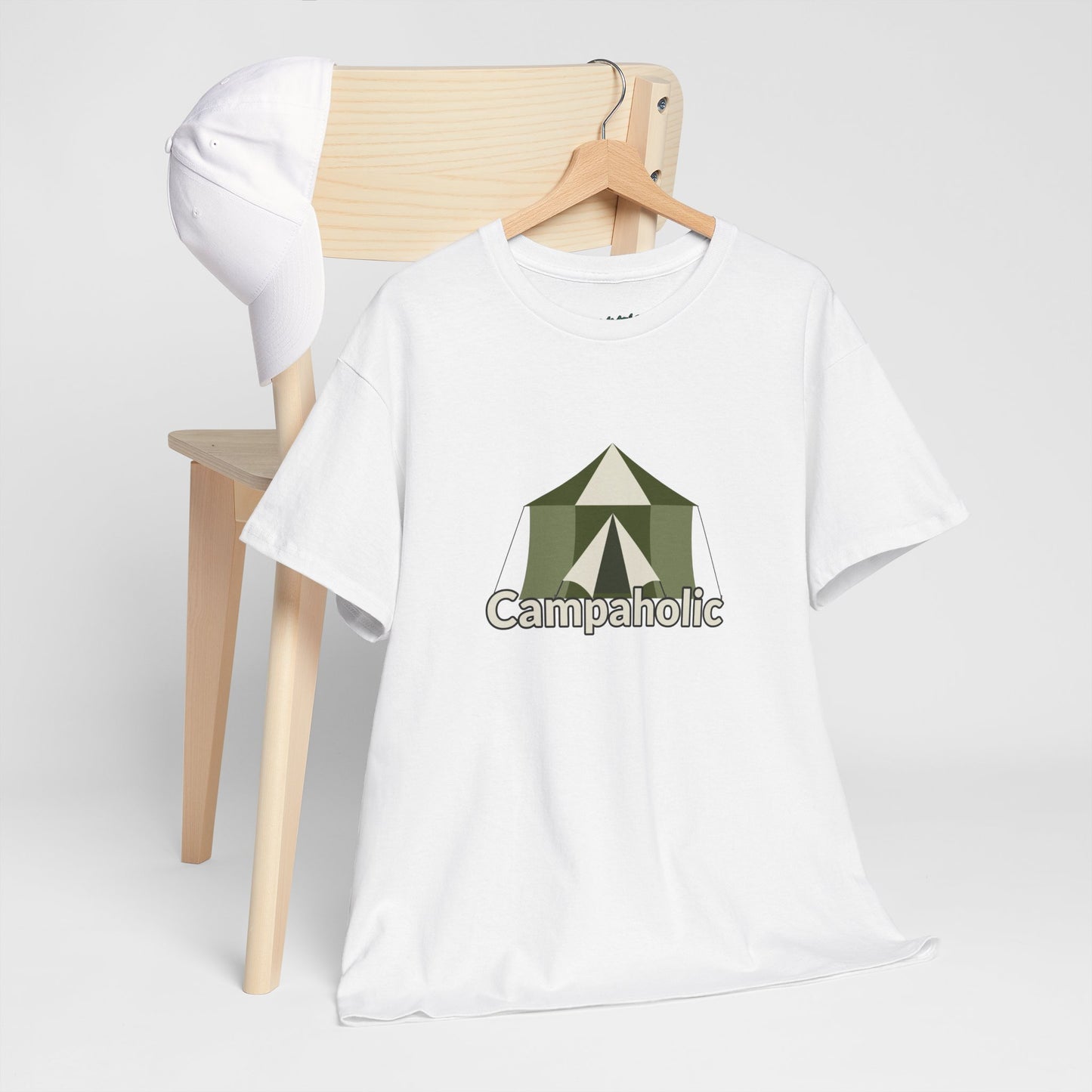Campaholic – Funny Camping T-Shirt for Campers & Outdoor Lovers | Unisex Heavy Cotton Tee, Adventure Apparel, Summer Outdoor Gift