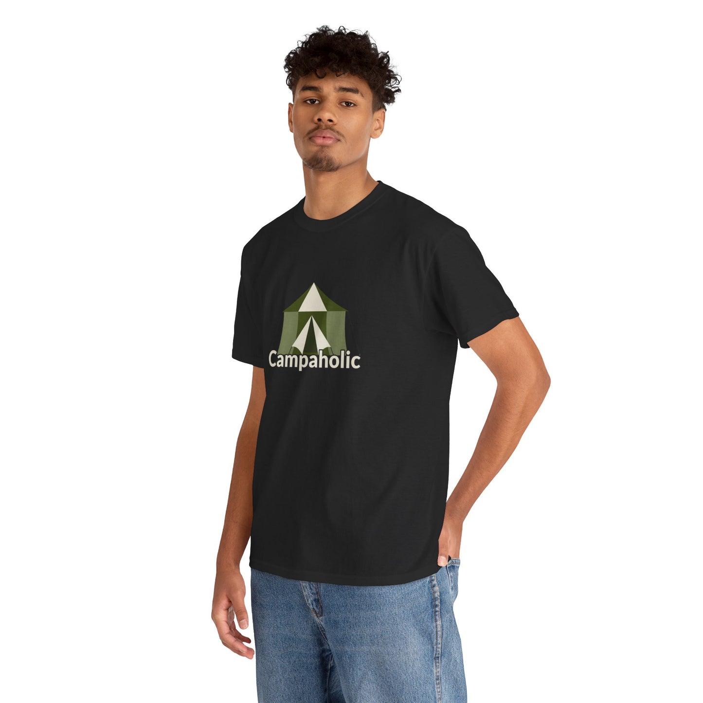 Campaholic – Funny Camping T-Shirt for Campers & Outdoor Lovers | Unisex Heavy Cotton Tee, Adventure Apparel, Summer Outdoor Gift