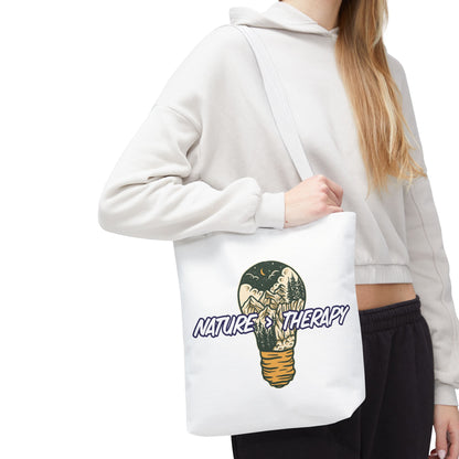 Nature Greater Than Therapy Tote Bag — Scenic Lightbulb Eco Tote for Outdoor Lovers