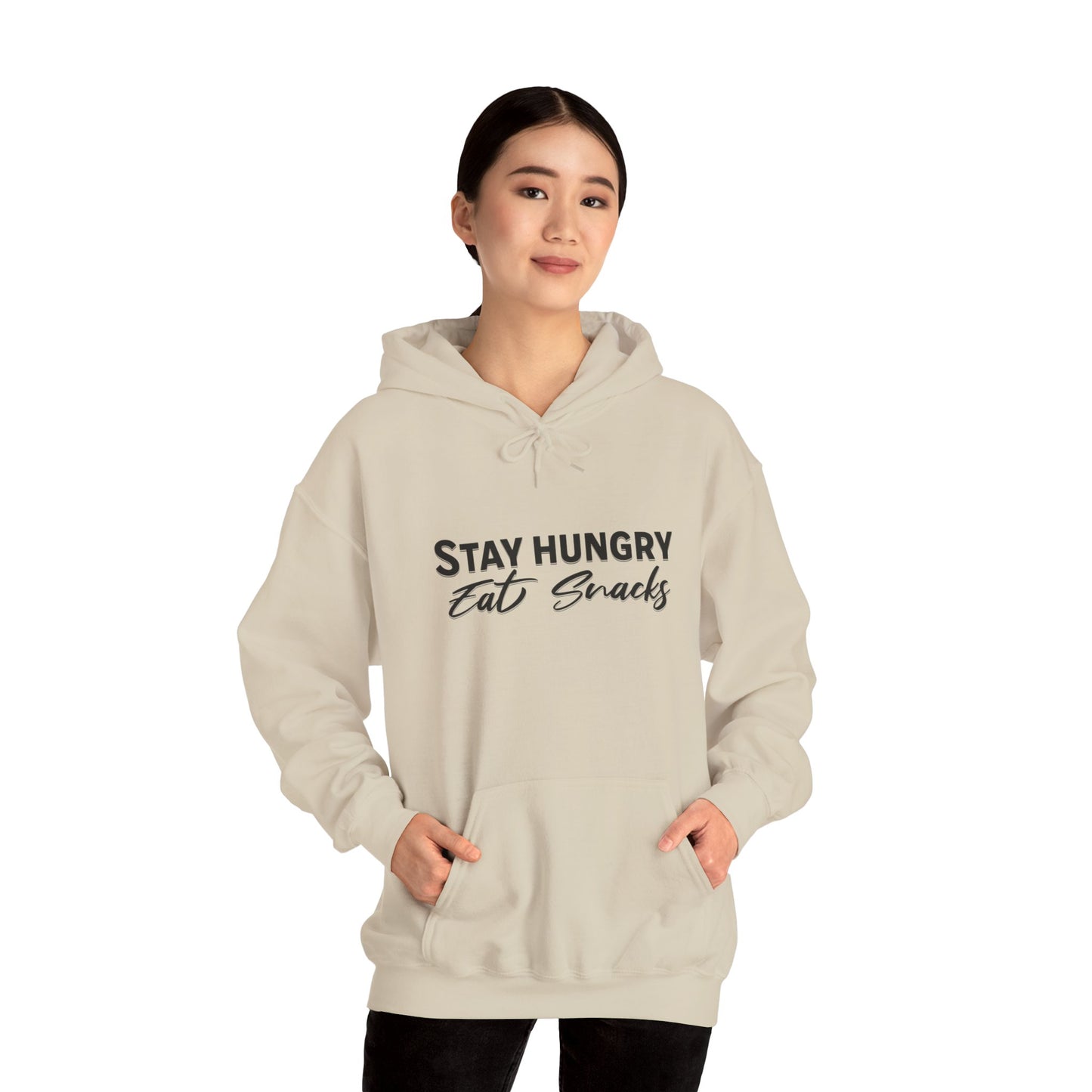 Stay Hungry Eat Snacks Hoodie – Motivational Unisex Sweatshirt, Cozy Casual Wear, Inspirational Gift for Adults, All-Season Outdoor & Everyday Apparel