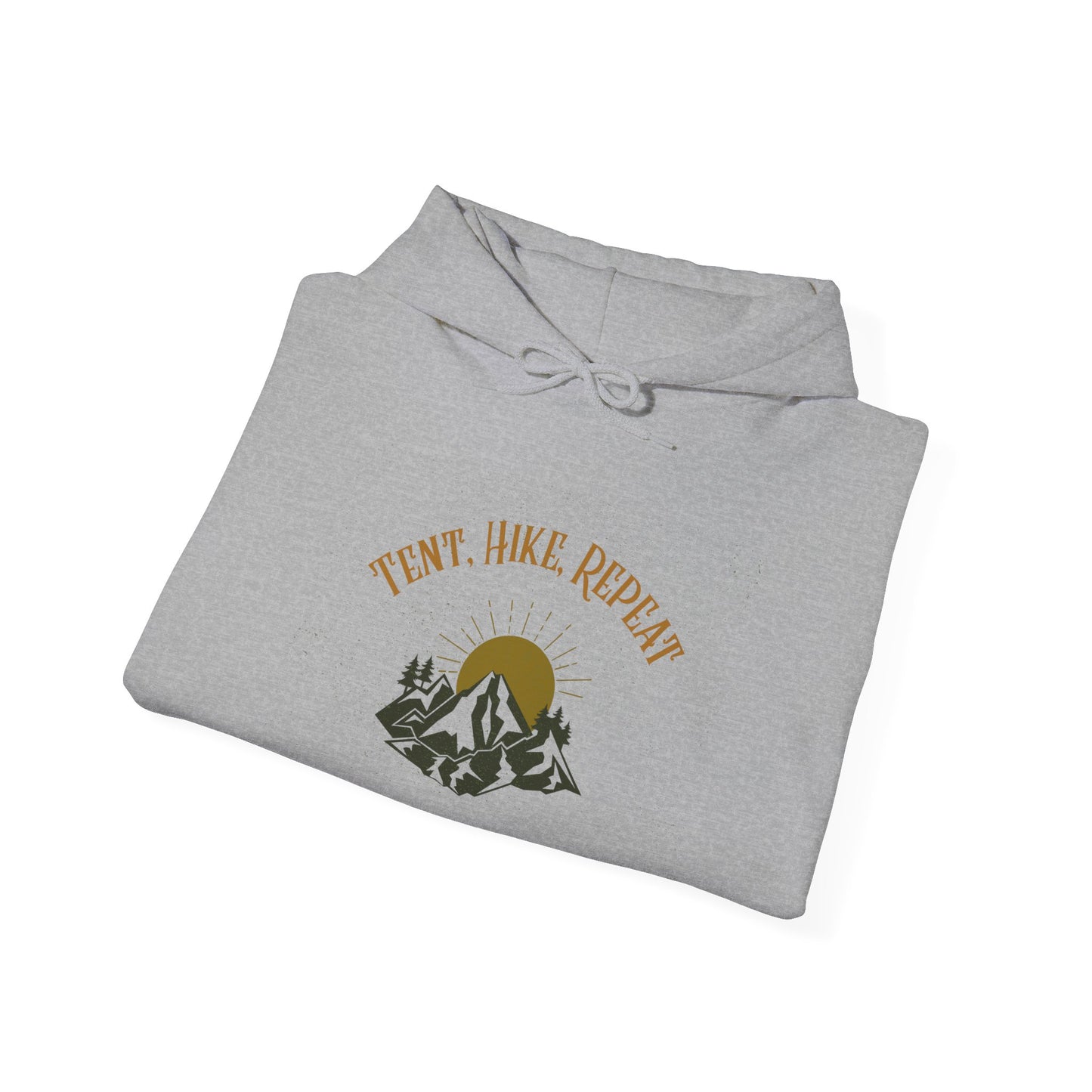 Tent Hike Repeat – Unisex Hoodie, Adventure Camping Sweatshirt, Outdoor Hiking Apparel, Gift for Nature Lovers