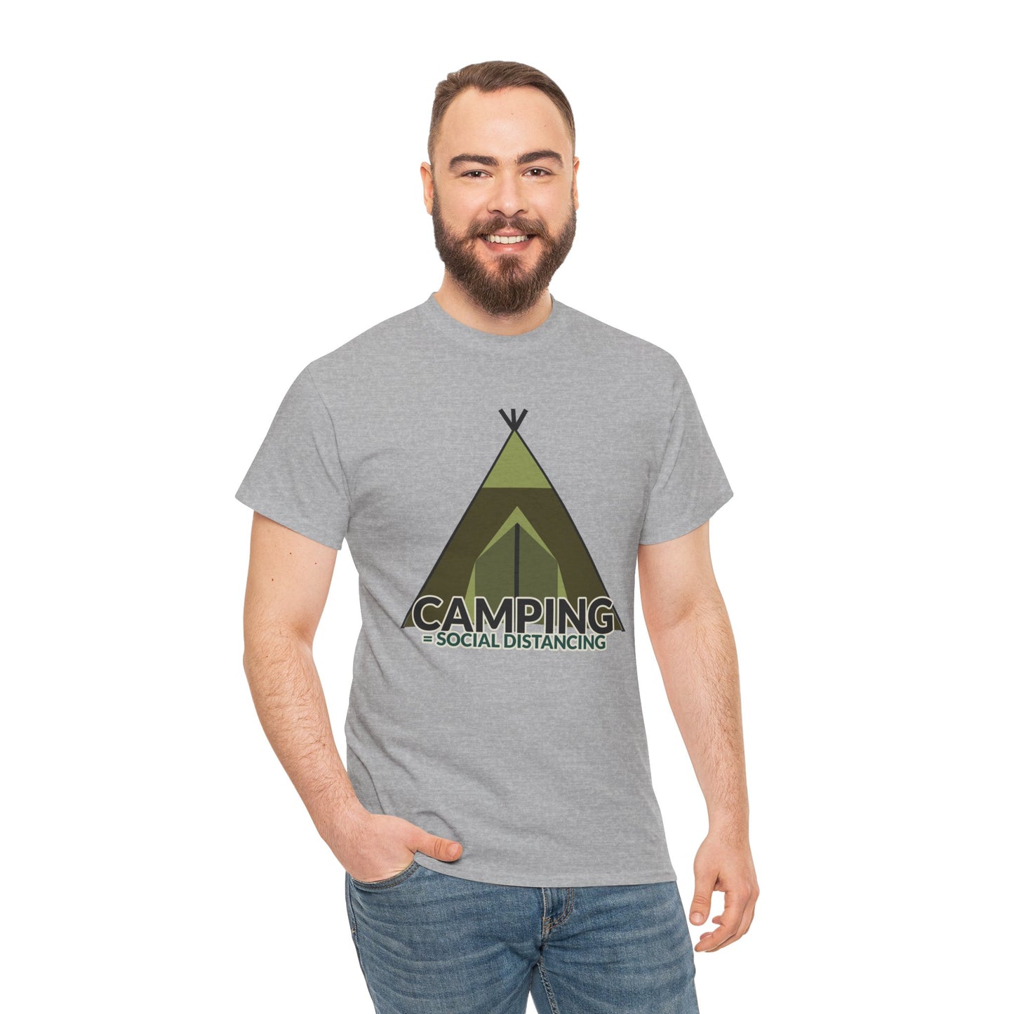 Camping Equals Social Distancing T-Shirt – Funny Unisex Outdoor Tee for Campers & Nature Lovers, Adventure Apparel, Hiking Gift, Camping Humor Shirt