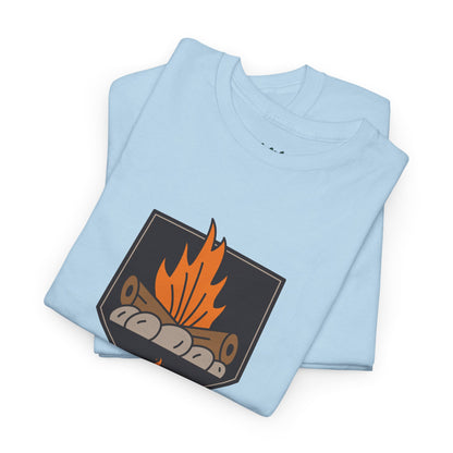 Lets Get Lit - Campfire Unisex Heavy Cotton Tee, Funny Camping T Shirt, Summer BBQ Top, Outdoor Bonfire Apparel, Gift for Campers or Nature Enthusiasts