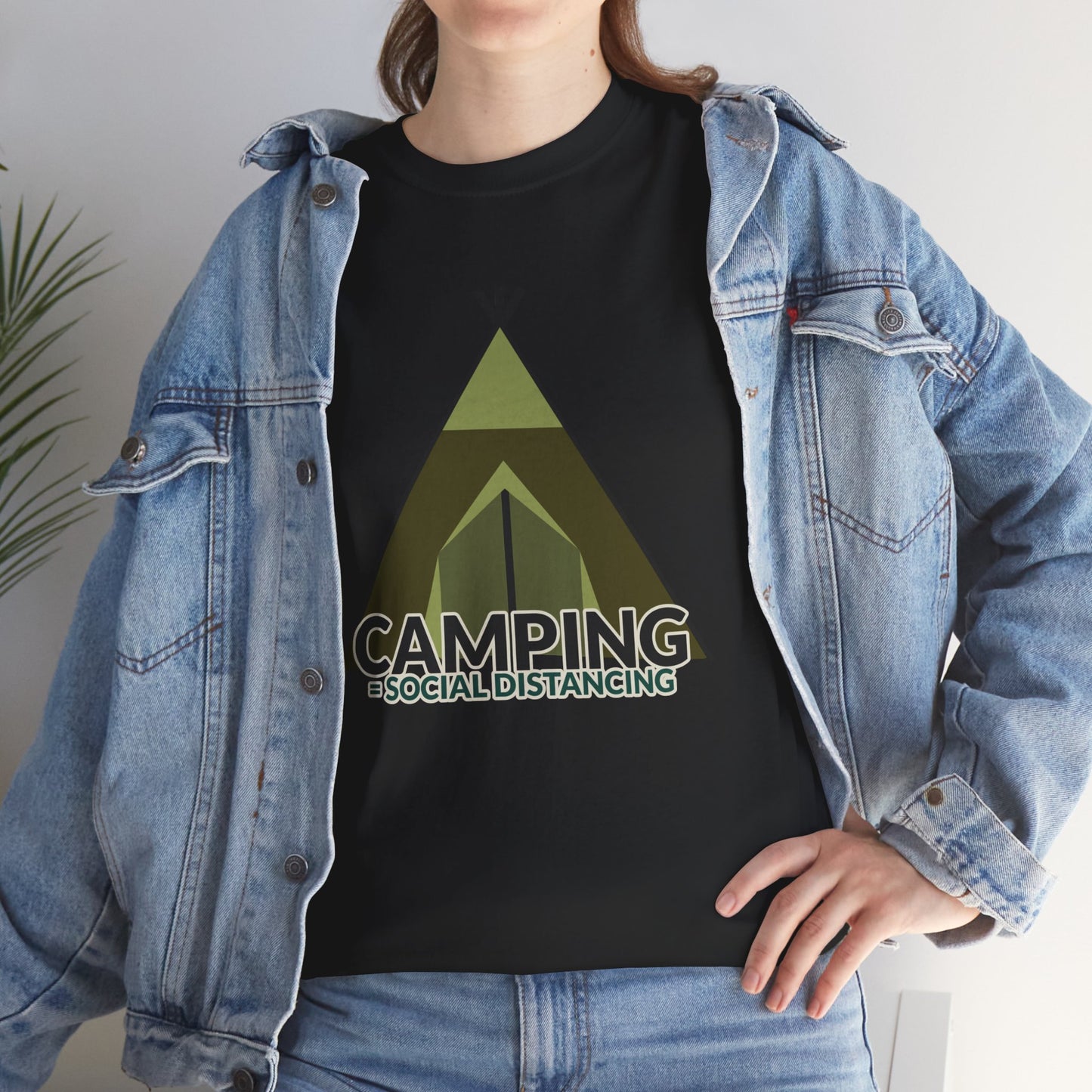 Camping Equals Social Distancing T-Shirt – Funny Unisex Outdoor Tee for Campers & Nature Lovers, Adventure Apparel, Hiking Gift, Camping Humor Shirt