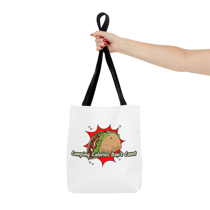 Camping Calories Don't Count Tote Bag — Funny Taco Graphic Bag