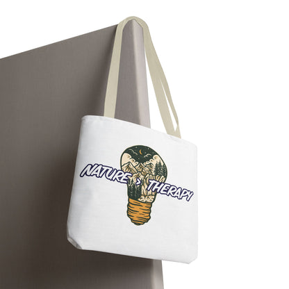 Nature Greater Than Therapy Tote Bag — Scenic Lightbulb Eco Tote for Outdoor Lovers