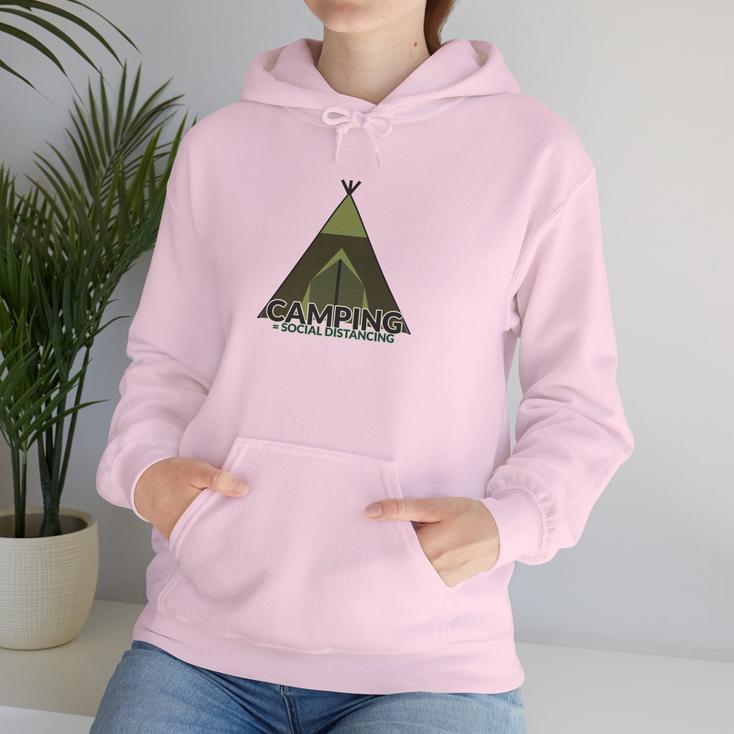 Camping Equals Social Distancing - Adventure Hoodie, Cozy Outdoor Sweatshirt, Perfect for Campers, Great Gift for Nature Lovers, Warmth for Bonfire Nights