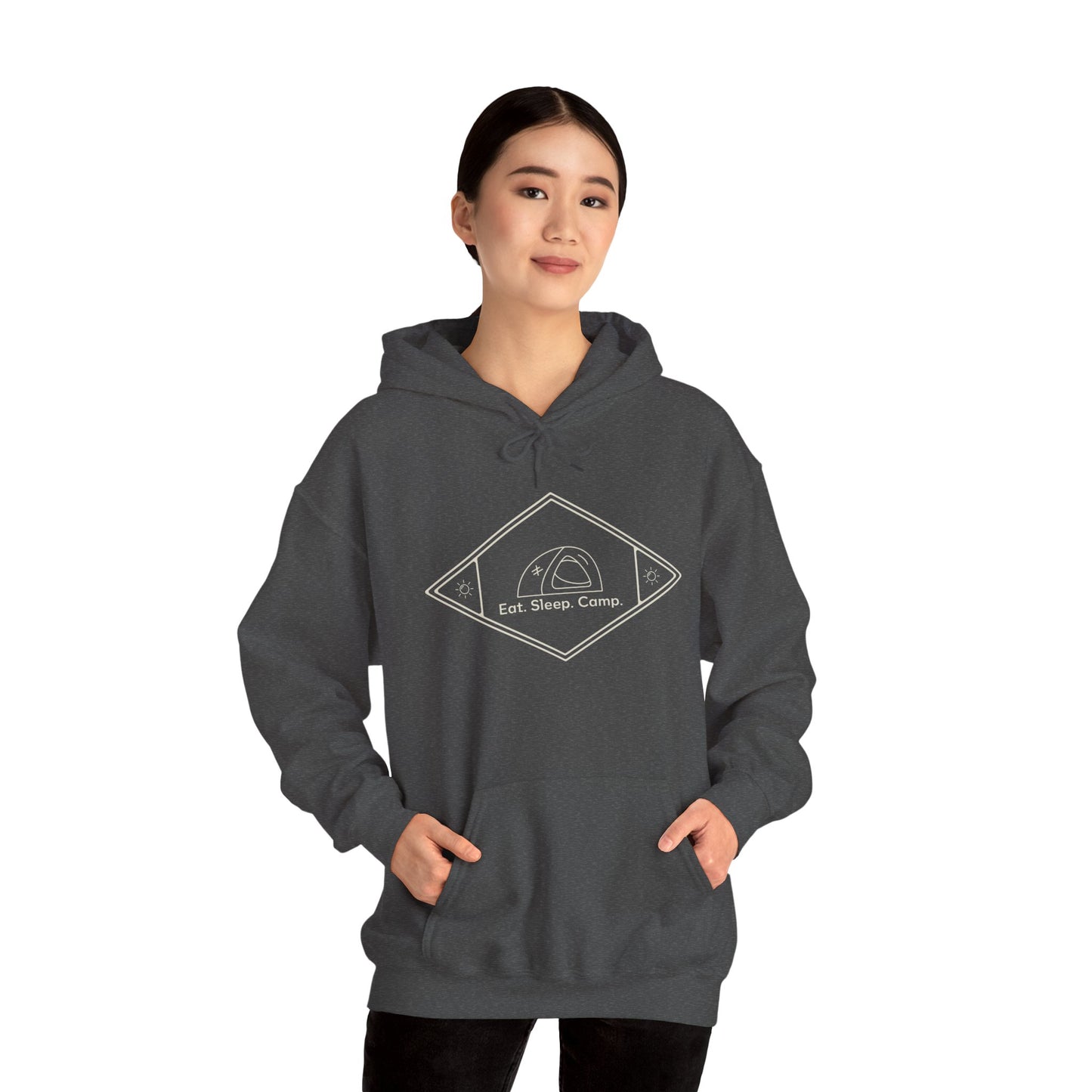 Eat. Sleep. Camp - Cozy Unisex Camping Hoodie, Outdoor Adventure Apparel, Gift for Campers and Nature Lovers, Summer Camping Gear