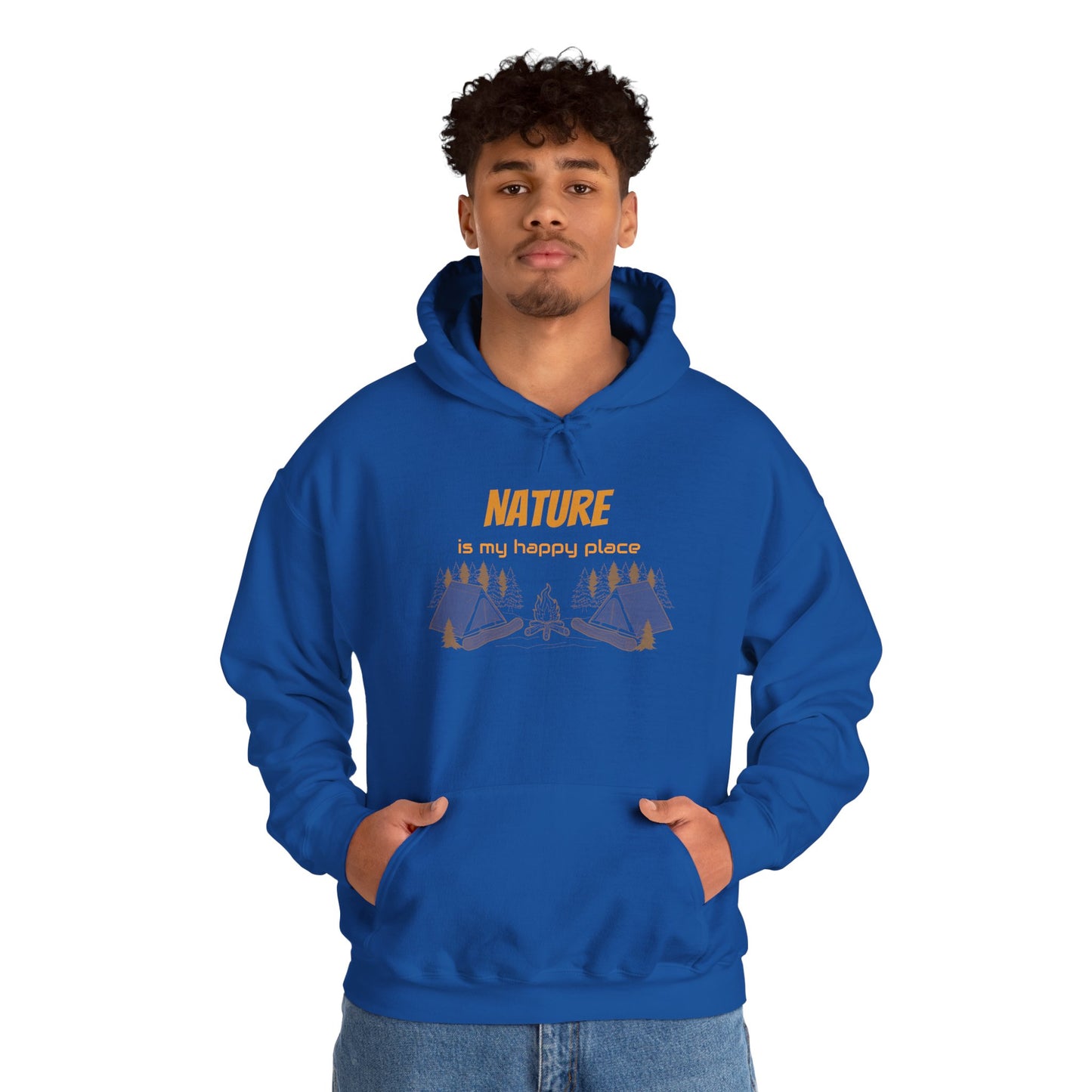Nature Is My Happy Place Hoodie - Cozy Unisex Sweatshirt for Outdoor Lovers, Hiking and Camping Apparel, Perfect Gift for Nature Enthusiasts