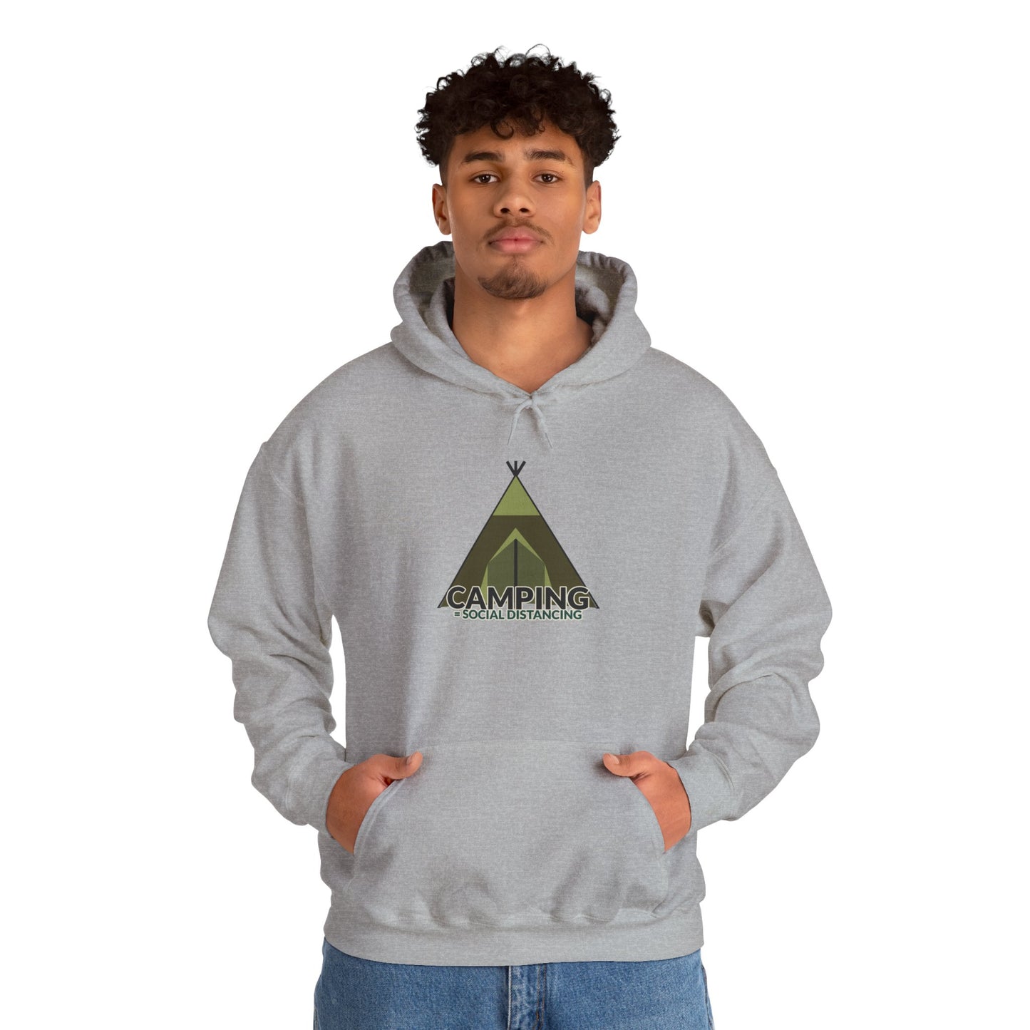 Camping Equals Social Distancing - Adventure Hoodie, Cozy Outdoor Sweatshirt, Perfect for Campers, Great Gift for Nature Lovers, Warmth for Bonfire Nights
