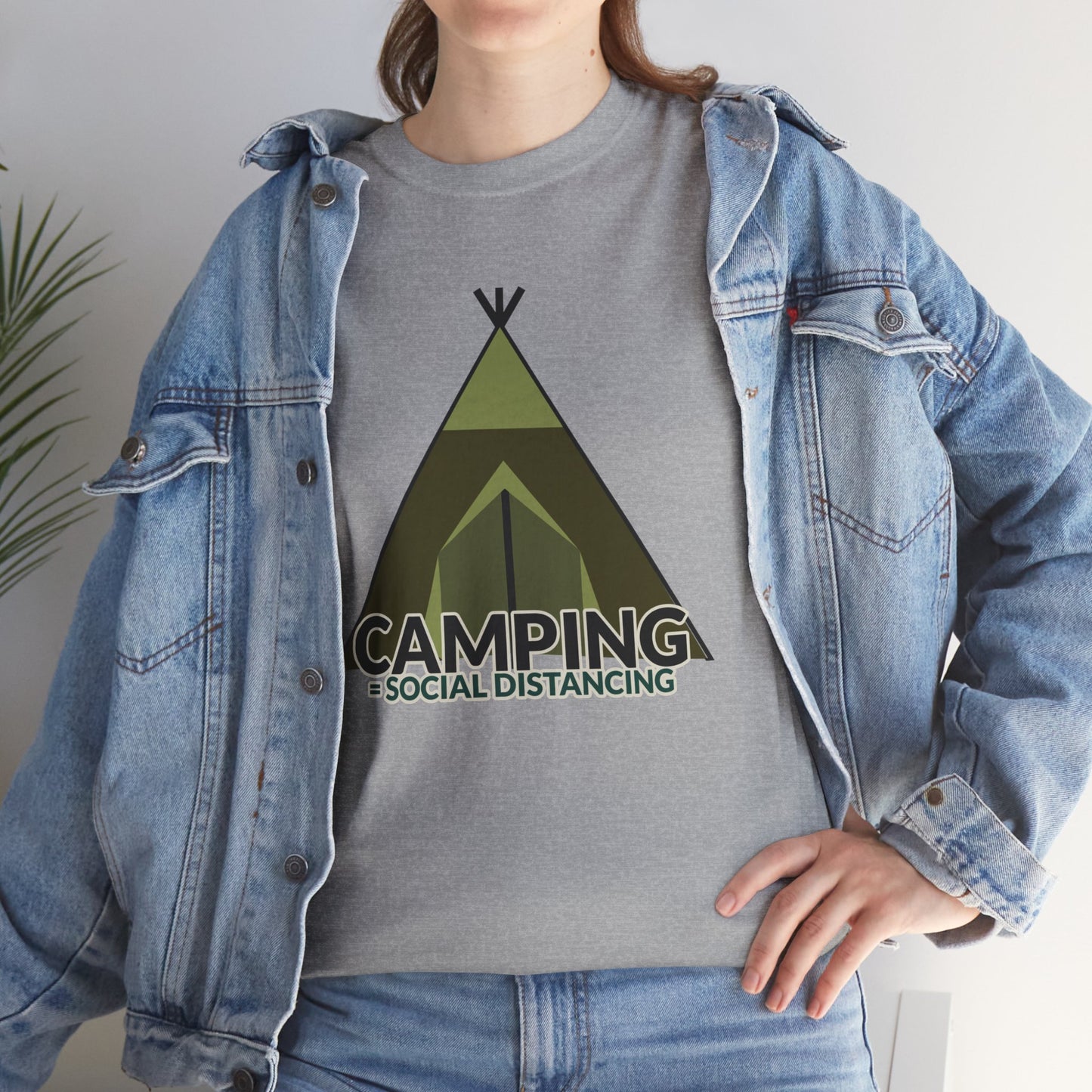 Camping Equals Social Distancing T-Shirt – Funny Unisex Outdoor Tee for Campers & Nature Lovers, Adventure Apparel, Hiking Gift, Camping Humor Shirt