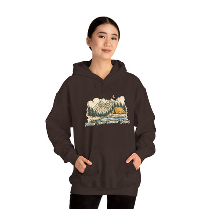 Pitchin Tents Throwin Shades Hoodie – Unisex Outdoor Adventure Sweatshirt, Camping Gear, Nature Lover Gift, Travel and Fall Apparel